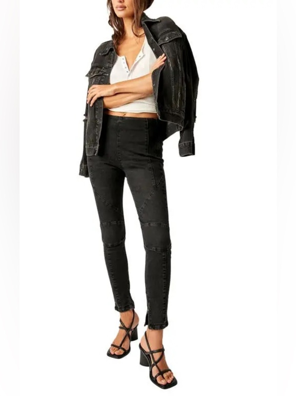 We The Free Bella Moto High Rise Skinny Jeans EUC $128
